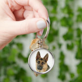 Duitse Shepherd Puppy Dog - Bruin en Zwart Sleutelhanger (Hand)