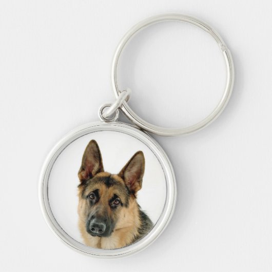 Duitse Shepherd Puppy Dog - Bruin en Zwart Sleutelhanger (Voorkant)