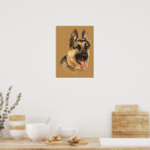 Duitse Shepherd Zeer handig afdrukken Poster (Keuken)