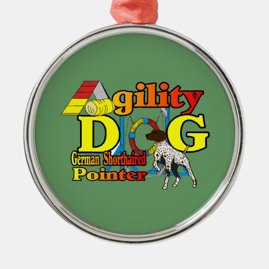 Duitse Shorthaired Pointer Agility Metalen Ornament (Voorkant)
