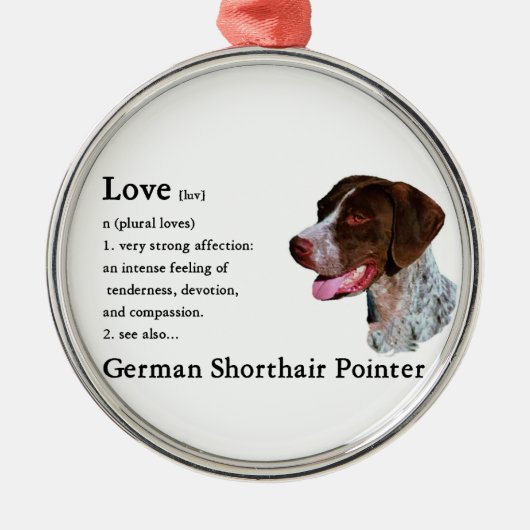 Duitse shorthaired pointer Art Love Metalen Ornament (Voorkant)
