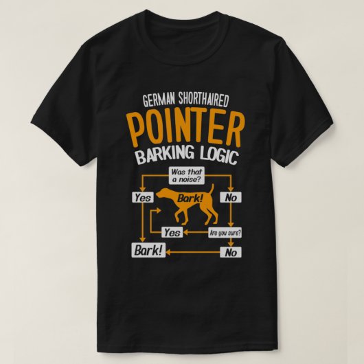 Duitse Shorthaired Pointer Barking Logic Funny Dog T-shirt (Design voorkant)