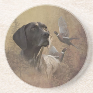 Duitse Shorthaired Pointer, Deutsch Kurzhaar Tapes Zandsteen Onderzetter