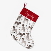 Duitse Shorthaired Pointer Dog Aangepaste naam Kle Kleine Kerstsok (Voorkant (Hangend))