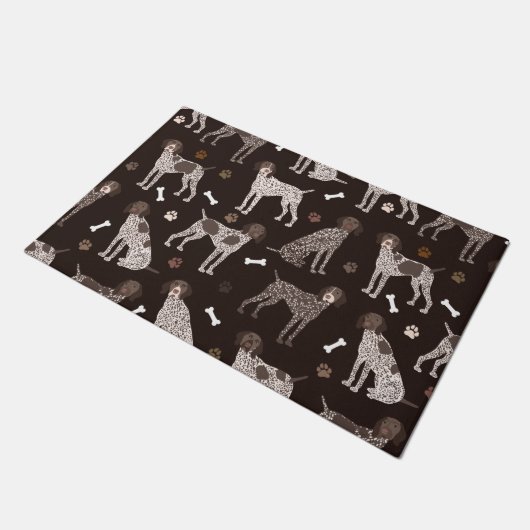 Duitse Shorthaired Pointer Dog Bone en Paw Print Deurmat (Schuin)