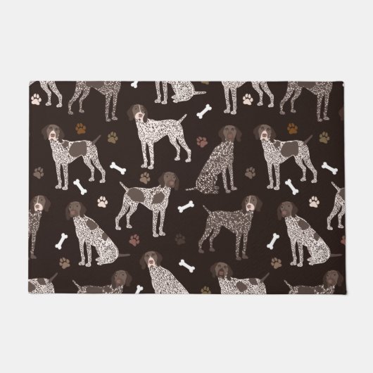 Duitse Shorthaired Pointer Dog Bone en Paw Print Deurmat (Voorkant)