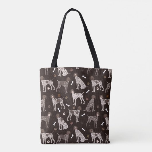 Duitse Shorthaired Pointer Dog Bone en Paw Print Draagtas (Achterkant)