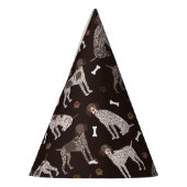 Duitse Shorthaired Pointer Dog Bone en Paw Print Feesthoedjes (Links)