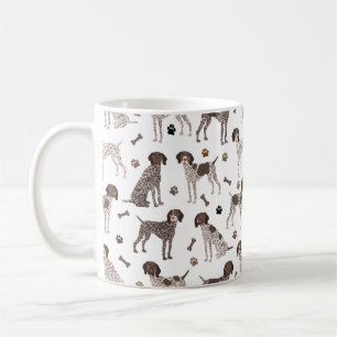 Duitse Shorthaired Pointer Dog Bone en Paw Print Koffiemok