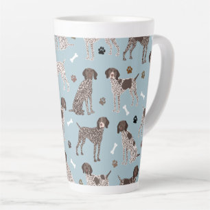 Duitse Shorthaired Pointer Dog Bone en Paw Print Latte Mok