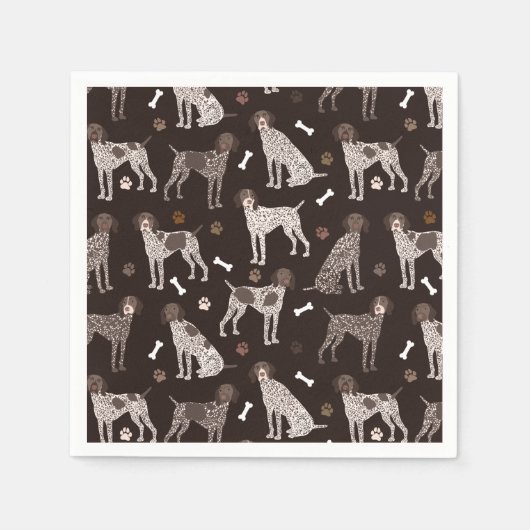 Duitse Shorthaired Pointer Dog Bone en Paw Print Servet (Voorkant)