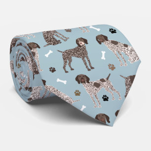 Duitse Shorthaired Pointer Dog Bone en Paw Print Stropdas
