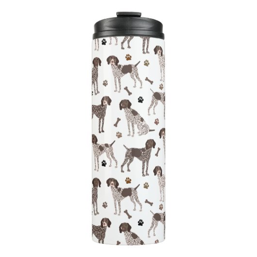 Duitse Shorthaired Pointer Dog Bone en Paw Print Thermosbeker (Voorkant)