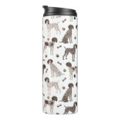 Duitse Shorthaired Pointer Dog Bone en Paw Print Thermosbeker (Geroteerd rechts)