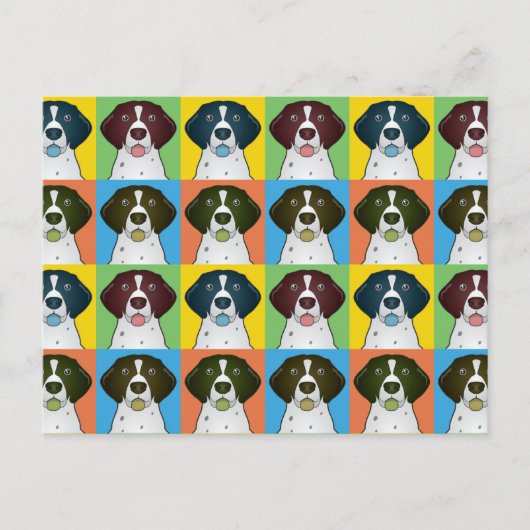 Duitse Shorthaired Pointer Dog Cartoon Pop-Art Briefkaart (Voorkant)