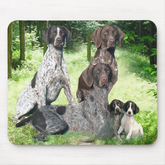 Duitse Shorthaired Pointer Family Mousepad Muismat (Voorkant)