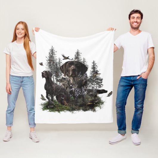 Duitse Shorthaired Pointer Fleece Deken (In situ)