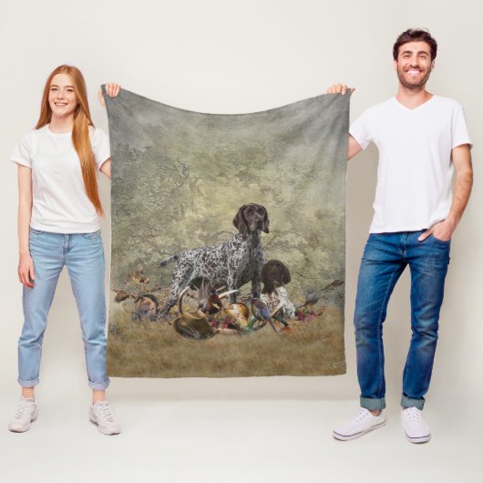 Duitse Shorthaired Pointer Fleece Deken (In situ)