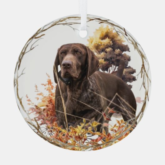 Duitse shorthaired pointer glas ornament (Achterkant)