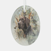 Duitse Shorthaired Pointer Glas Ornament (Voorkant links)