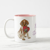 Duitse Shorthaired Pointer Heart mam Tweekleurige Koffiemok (Links)