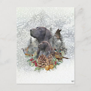 Duitse Shorthaired Pointer in de winter Briefkaart