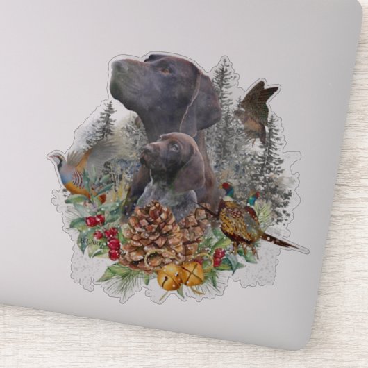 Duitse Shorthaired Pointer in de winter Sticker (Detail)