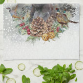 Duitse Shorthaired Pointer in de winter Theedoek (Gevouwen)