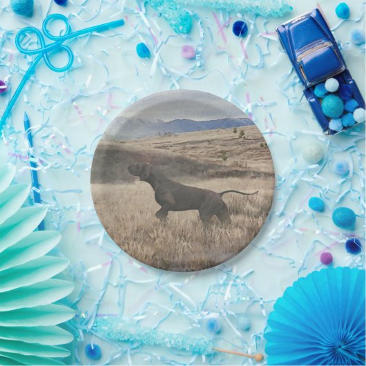 Duitse Shorthaired Pointer jager quail , Art Papieren Bordje (Feest)