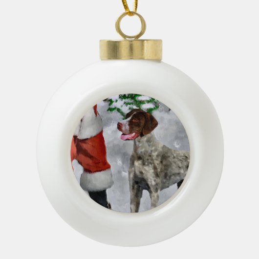 Duitse Shorthaired Pointer kerst Keramische Bal Ornament (Voorkant)