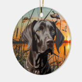 Duitse Shorthaired Pointer-kerstversiering Keramisch Ornament (Links)