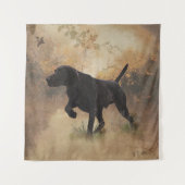 Duitse Shorthaired Pointer klaar om op Gift Box te Wandkleed (Voorkant (horizontaal))