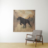 Duitse Shorthaired Pointer klaar om op Gift Box te Wandkleed (In Situ (horizontaal))