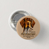 Duitse Shorthaired Pointer Kurzhaar Sleutelhanger Ronde Button 3,2 Cm (Voorkant /achterkant)