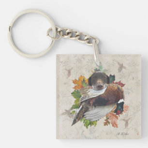 Duitse Shorthaired Pointer met fazant sneeuwlobby Sleutelhanger