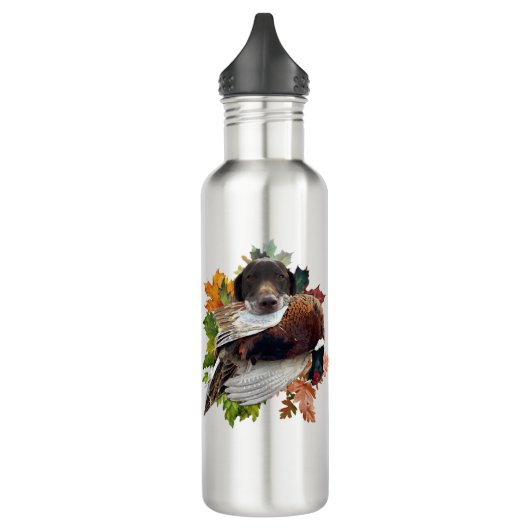 Duitse Shorthaired Pointer met fazant sneeuwlobby Waterfles (Links)