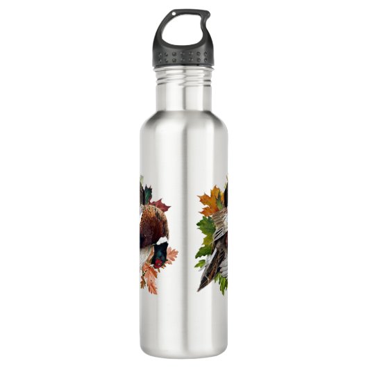 Duitse Shorthaired Pointer met fazant sneeuwlobby Waterfles (Voorkant)