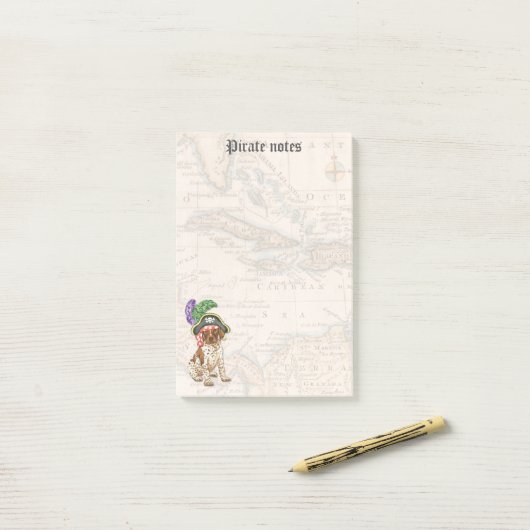 Duitse Shorthaired Pointer Pirate Post-it Notes (Op bureau)