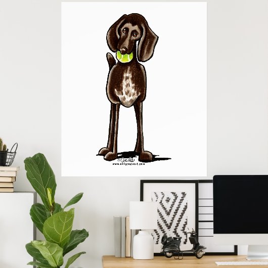 Duitse Shorthaired Pointer Playtime Poster (Thuiskantoor)