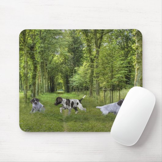 Duitse Shorthaired Pointer Pups Mousepad Muismat (Met muis)