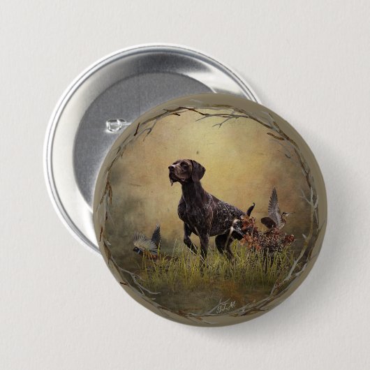 Duitse Shorthaired Pointer Ronde Button 7,6 Cm (Voorkant /achterkant)