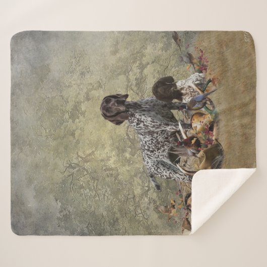 Duitse Shorthaired Pointer Sherpa Deken (Voorkant (horizontaal))