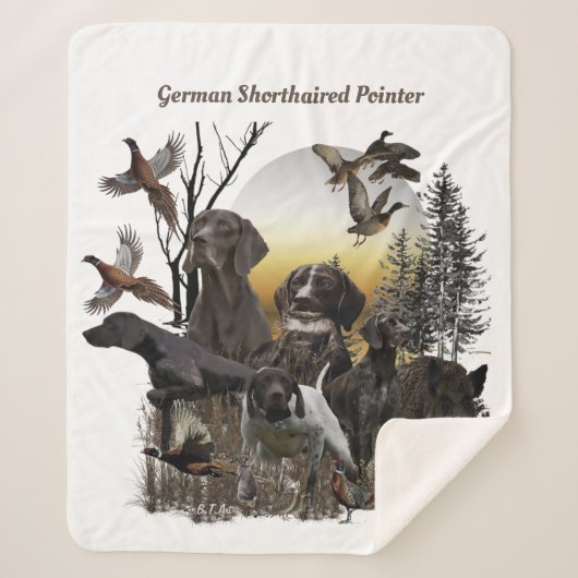 Duitse Shorthaired Pointer Sherpa Deken (Voorkant)