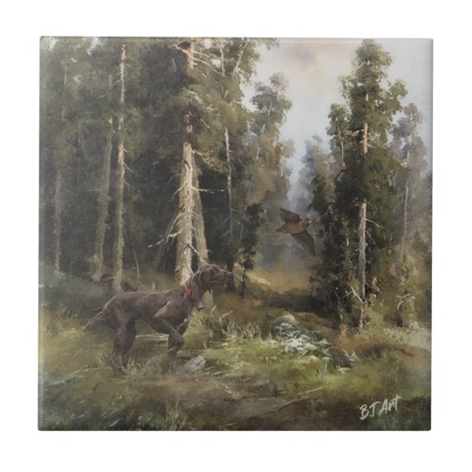 Duitse Shorthaired pointer Tegeltje (Voorkant)