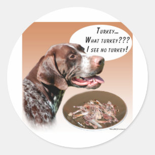 Duitse Shorthaired Pointer Turkije Ronde Sticker