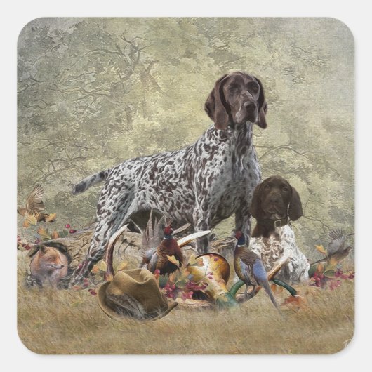 Duitse Shorthaired Pointer Vierkante Sticker (Voorkant)