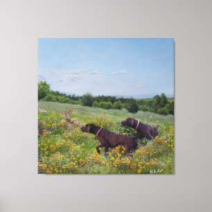 Duitse Shorthaired Pointers Canvas Afdruk