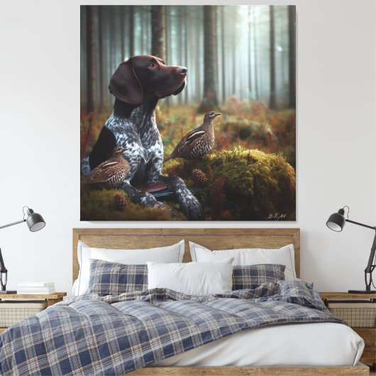 Duitse Shorthaired Pointers Canvas Afdruk (Insitu (Slaapkamer))
