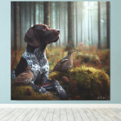 Duitse Shorthaired Pointers Canvas Afdruk (Insitu (Houten vloer))