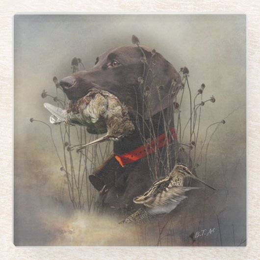 Duitse Shorthaired Pointers Glazen Onderzetter (Voorkant)